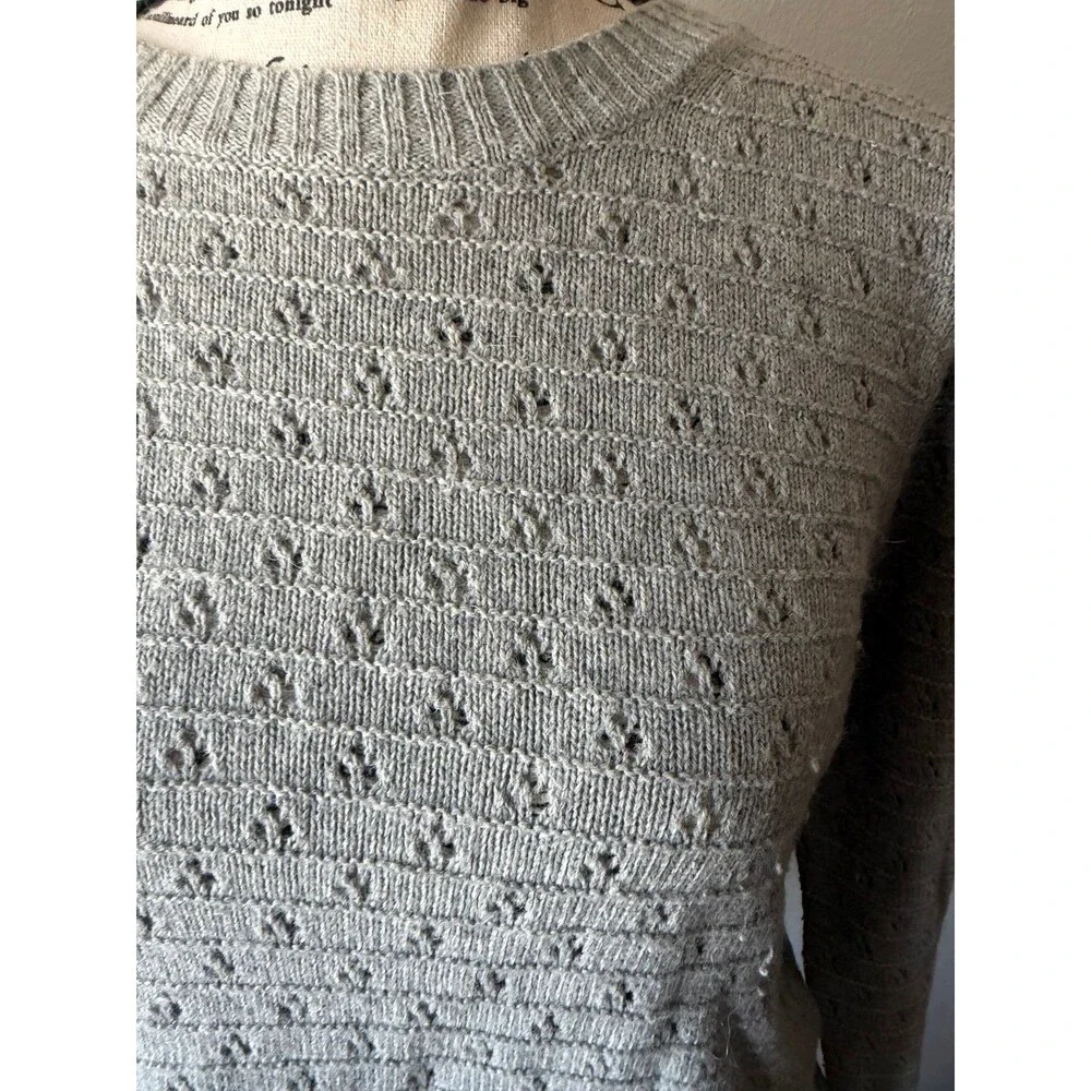 J.Crew Knit Crew Neck Sweater Medium Light Gray